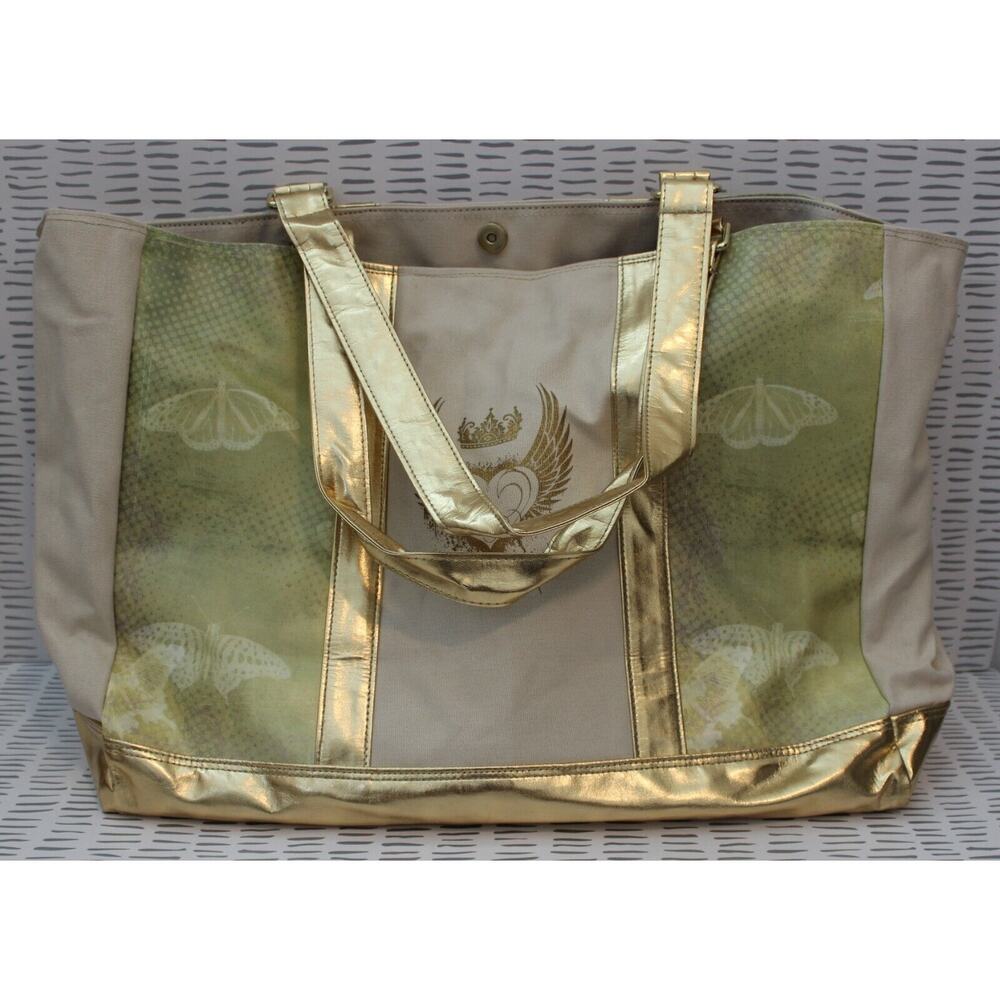 Close To My Heart Shoulder Bag Color Beige/Green/Golden NWOT